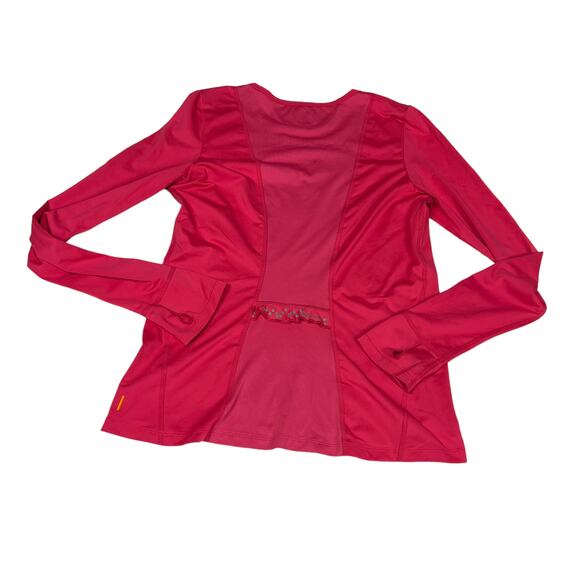 Lucy Tech Top Long Sleeve Workout Tee Stretch Active Thumbholes Pink‎ Women's M - Picture 2 of 12
